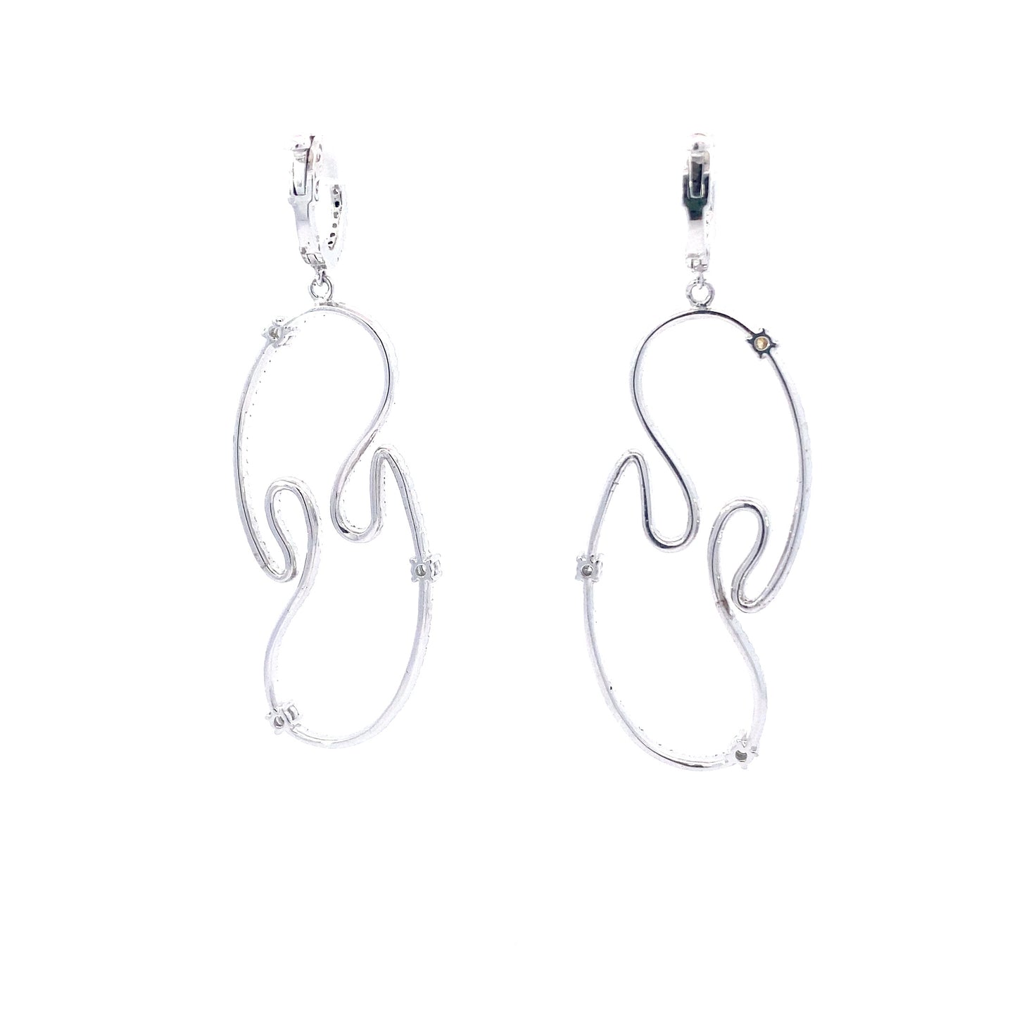 14K White Gold Fancy Diamond Earrings