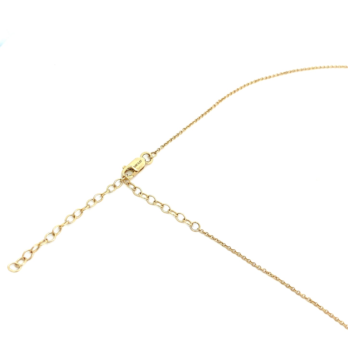 14K Yellow Gold Diamond & Emerald Gemstone Lariat Necklace