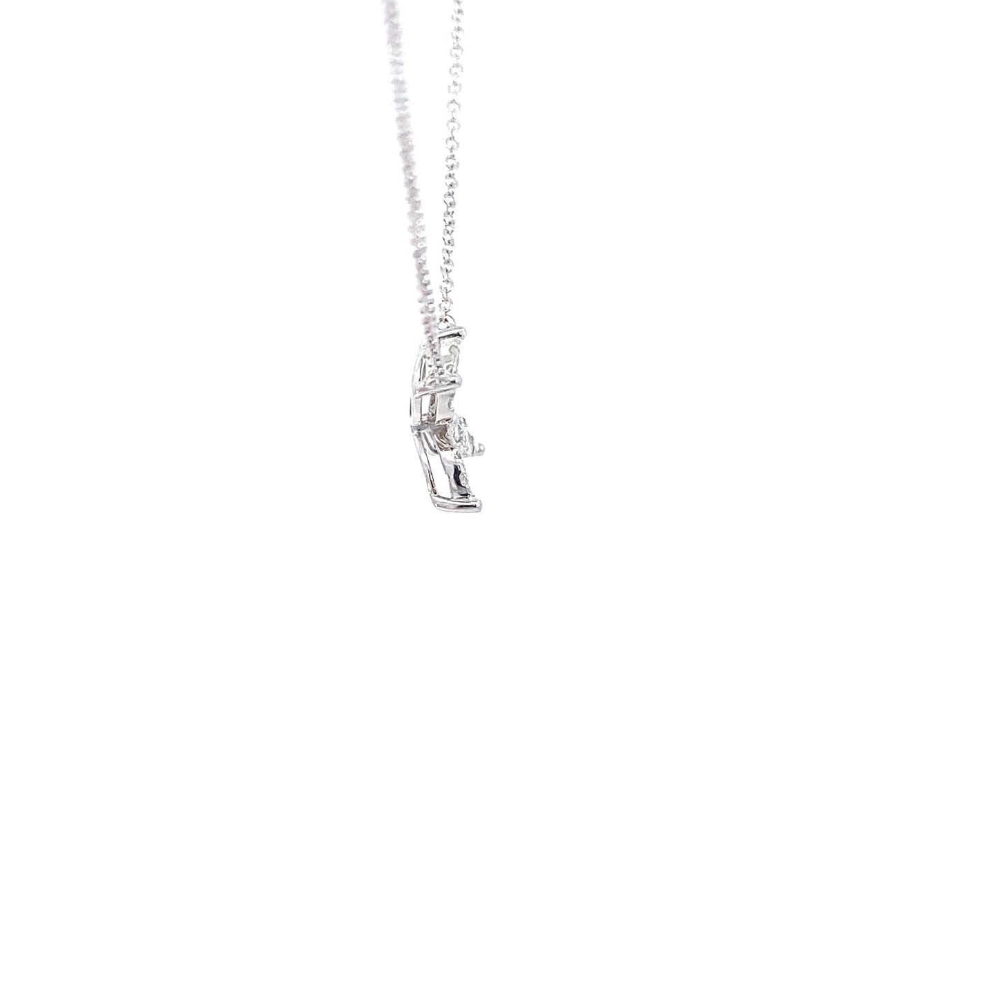 14K Solid Gold Flower Pendant Necklace with Natural Diamonds