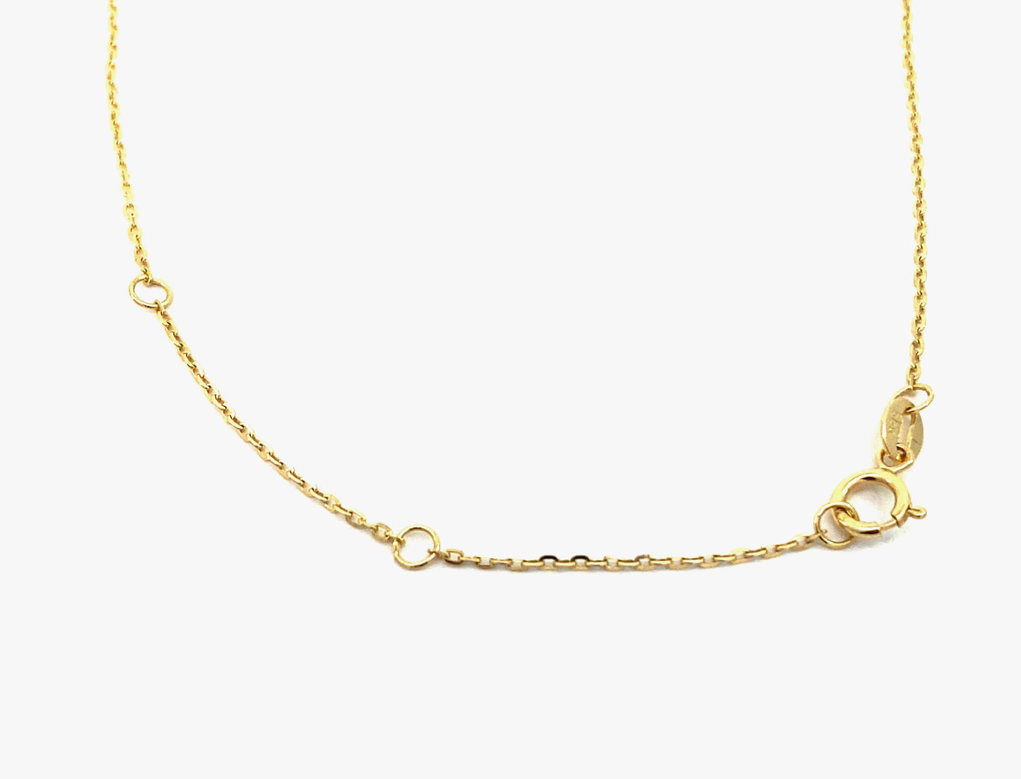 14K Yellow Gold Dangling Diamond & Emerald Gemstones Dainty Necklace
