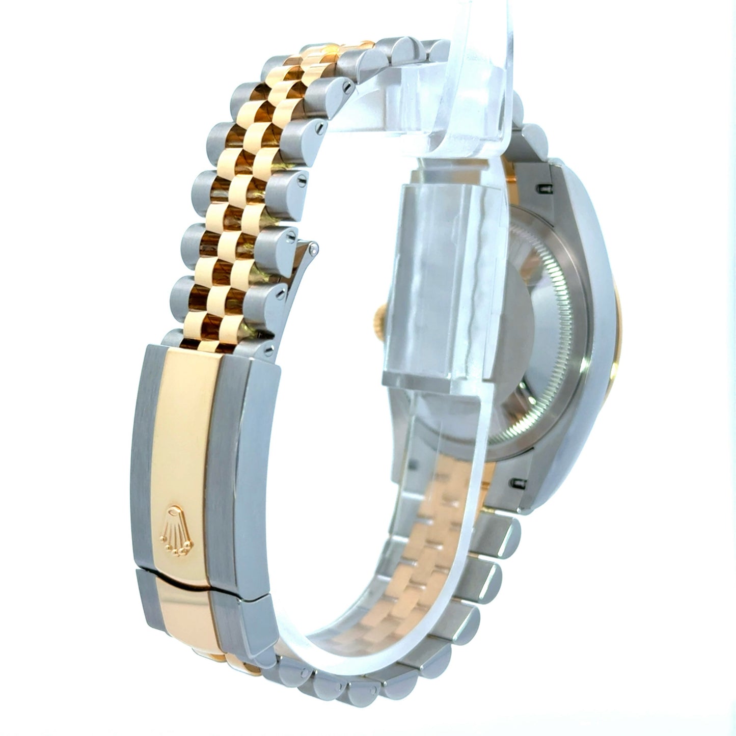 126233, Green Roman Numeral Diamond Dial 36mm Date-Just Rolex, Two Tone Yellow Gold and Stainless Steel Rolex.