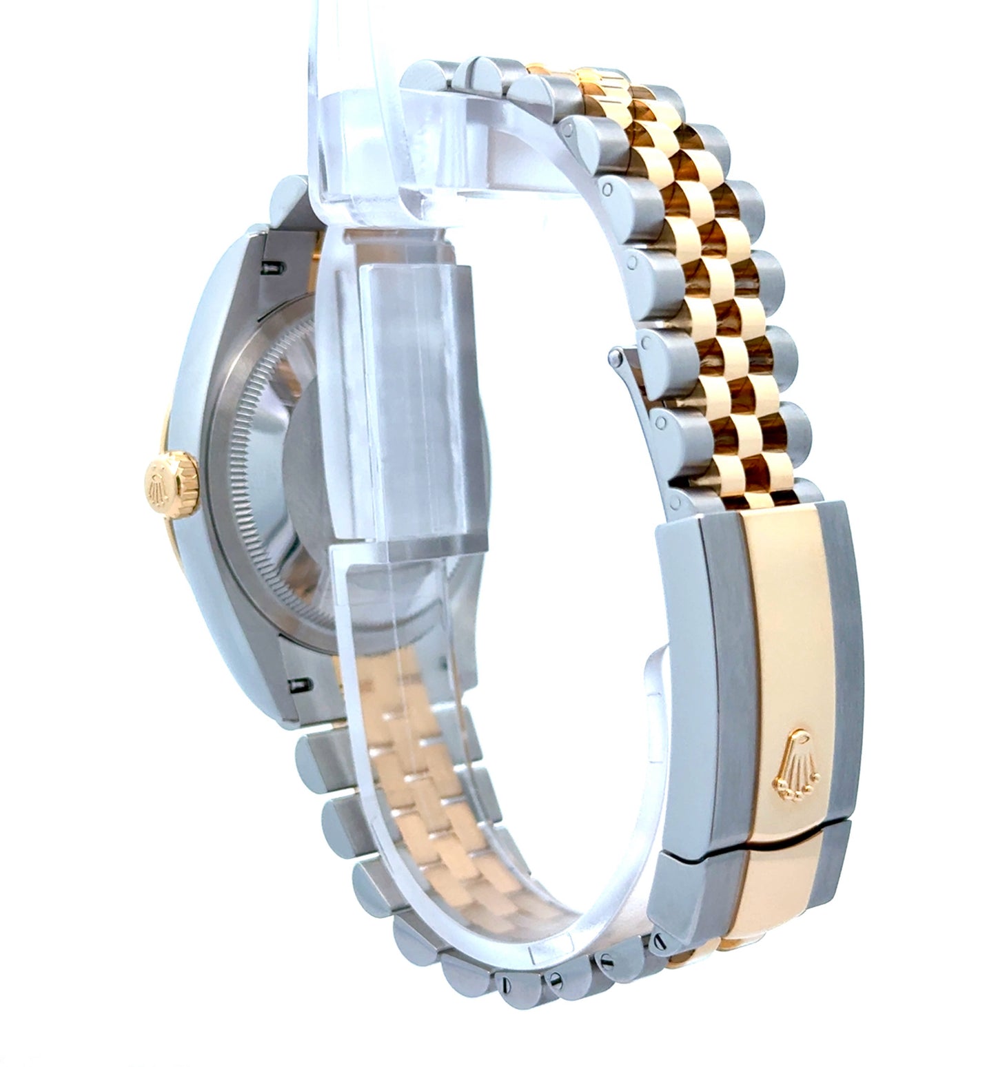 126233, Green Roman Numeral Diamond Dial 36mm Date-Just Rolex, Two Tone Yellow Gold and Stainless Steel Rolex.