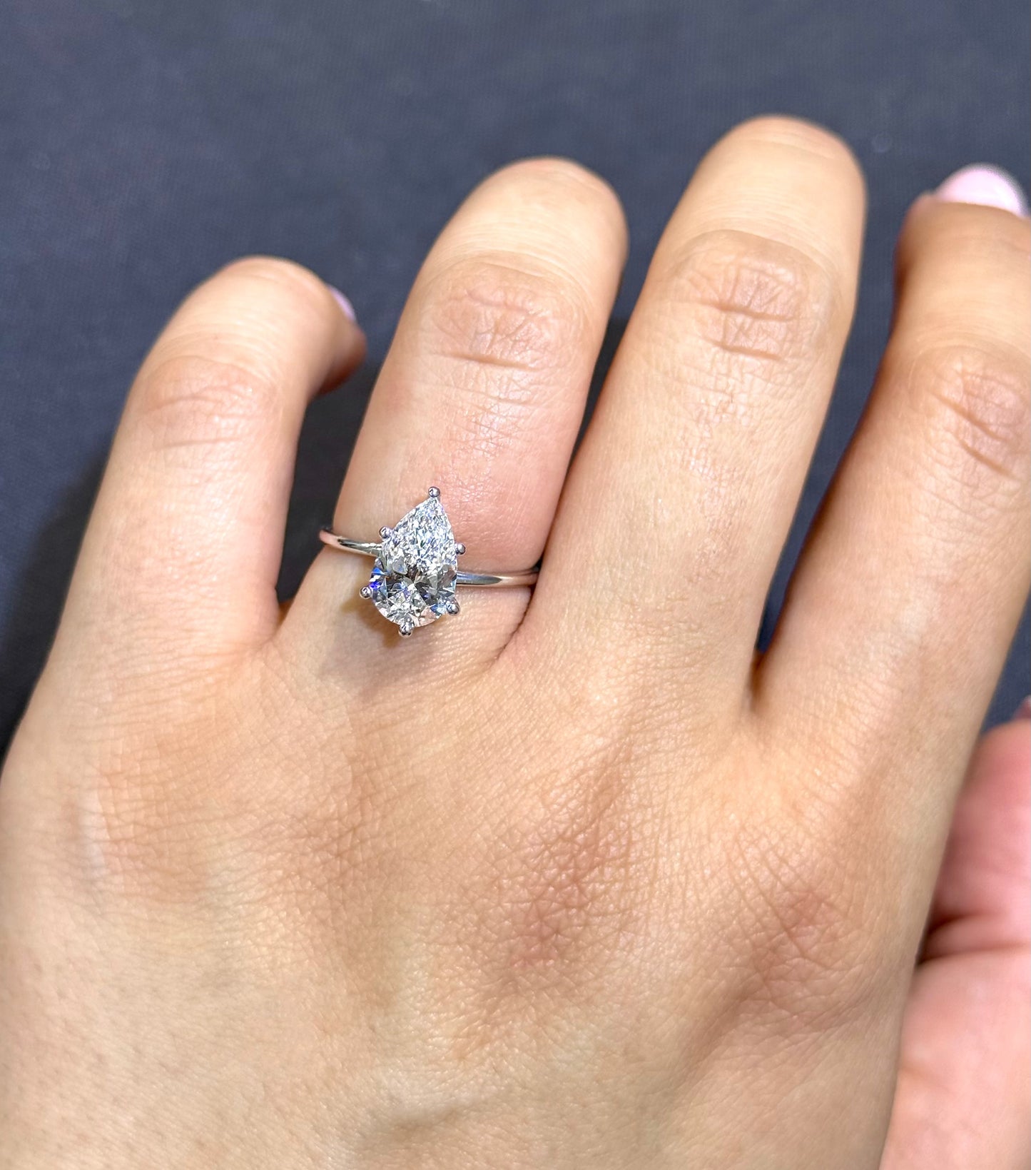 2.50CT Pear Shaped IGI Certified Lab-Grown Diamond Solitaire Engagement Ring
