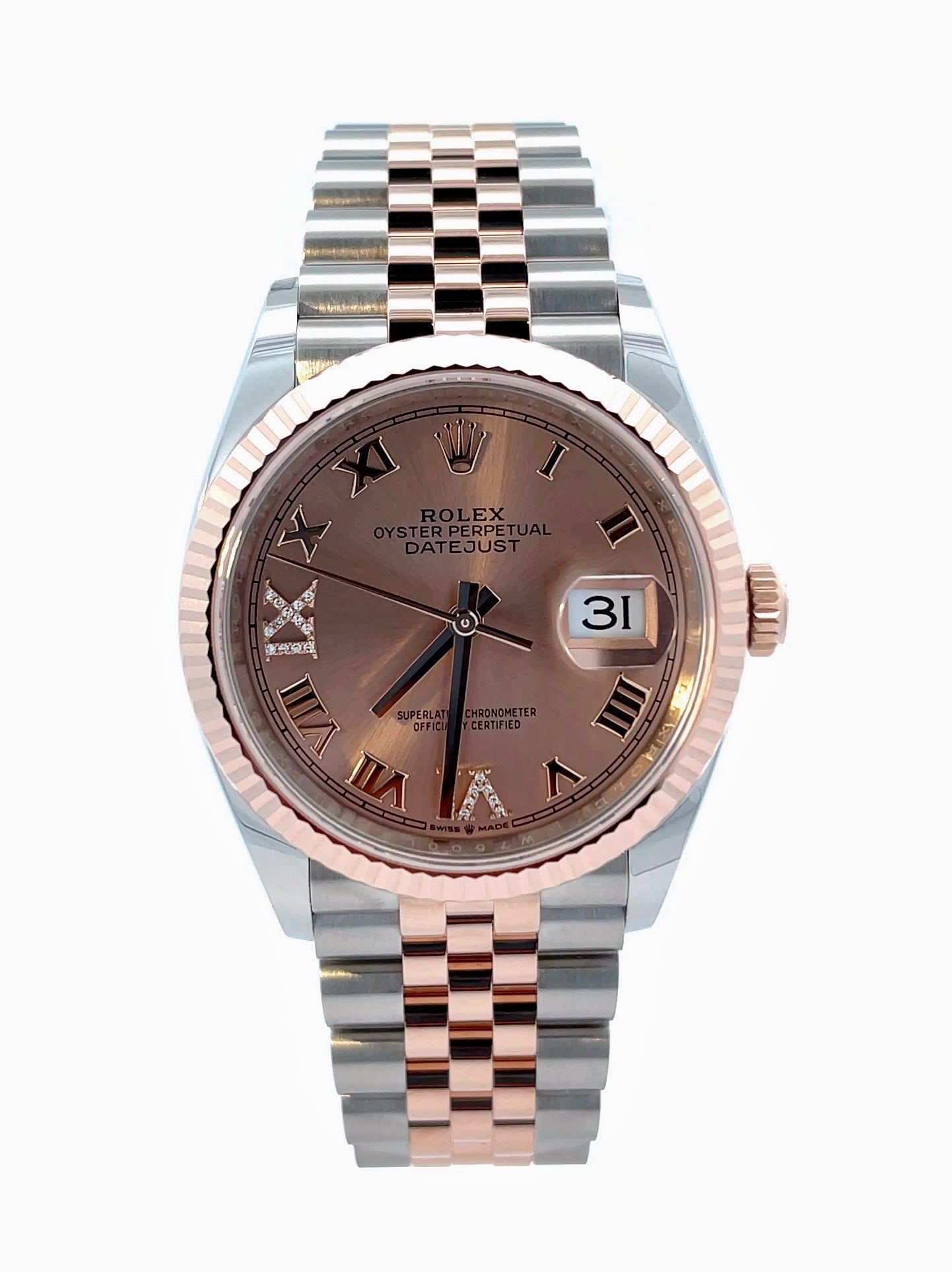 126231 Two Tone 18K Rose gold and Stainless Steel 36mm Rolex, Date Just Rolex, 36mm TT rose Rolex, Rolex Lover, Date just 36/ Rose Gold diamond dial/