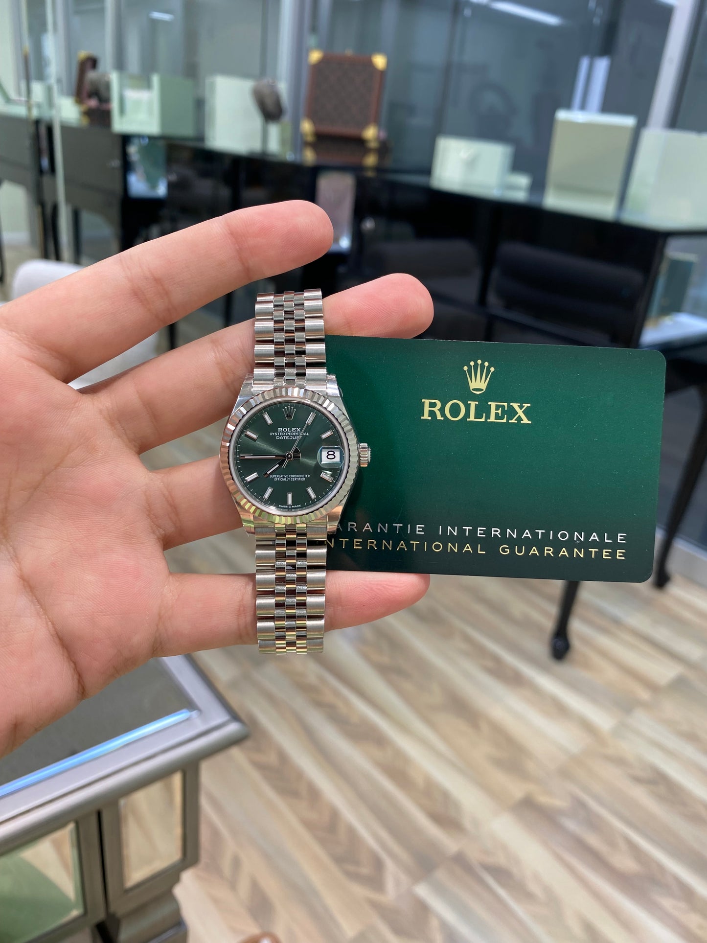 Rolex Datejust 31mm 278274 Ladies Mint Green Dial with Stainless Steel Jubilee Band