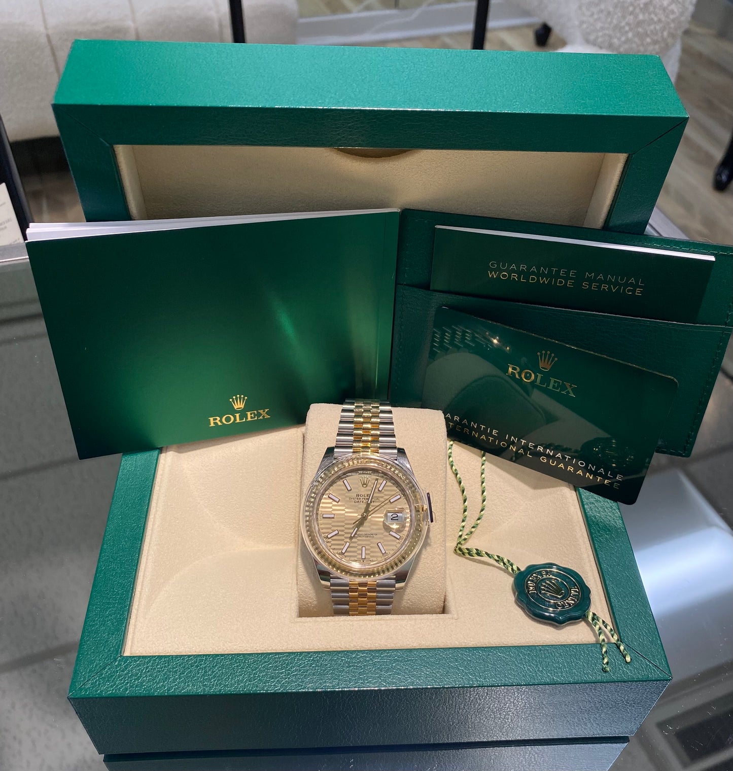 Rolex Date-just 41mm 126333 with Champagne Fluted Motif Index Dial and Jubilee Bracelet Watch