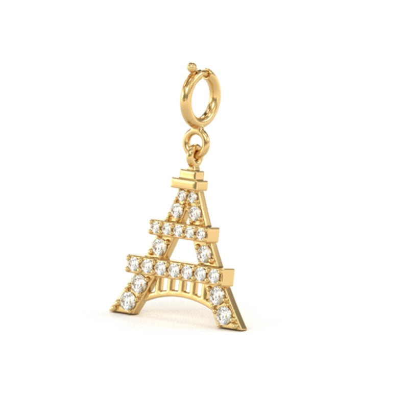 Diamond Eiffel Tower Charm