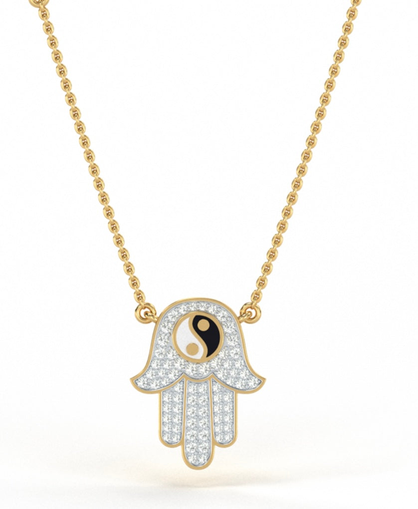 Diamond Hamsa Hand Necklace