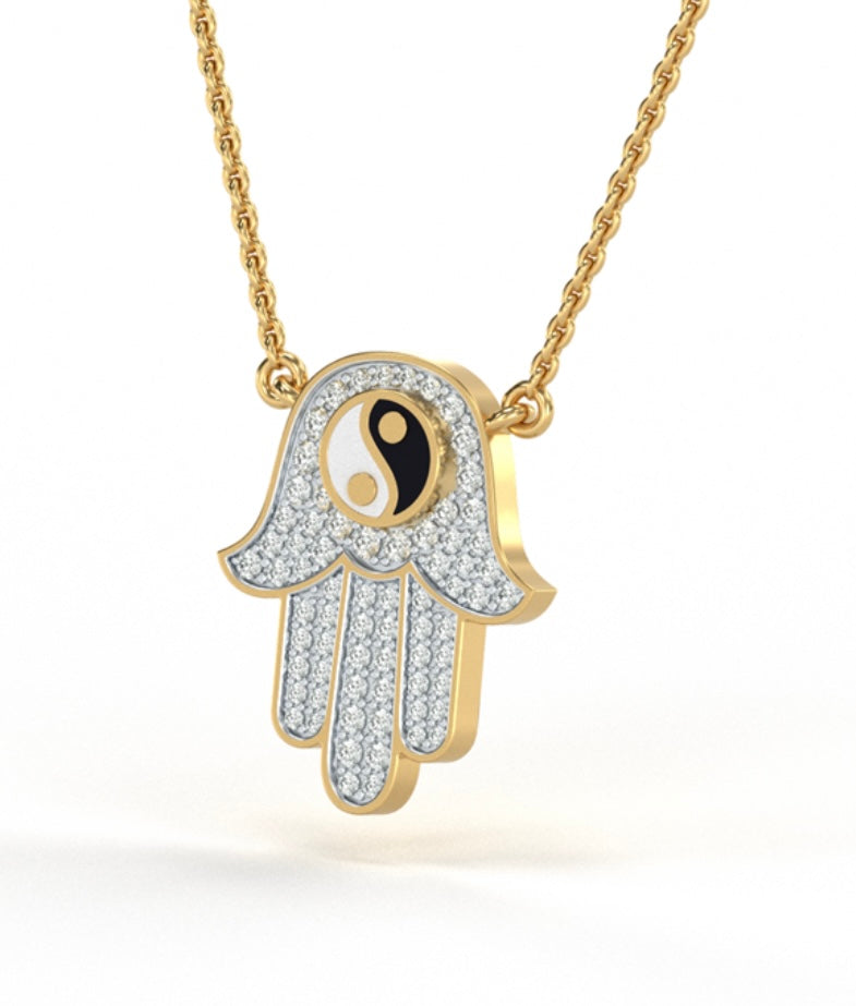 Diamond Hamsa Hand Necklace