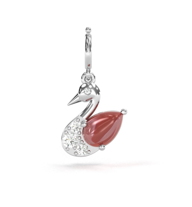 Majestic Diamond Swan Charm