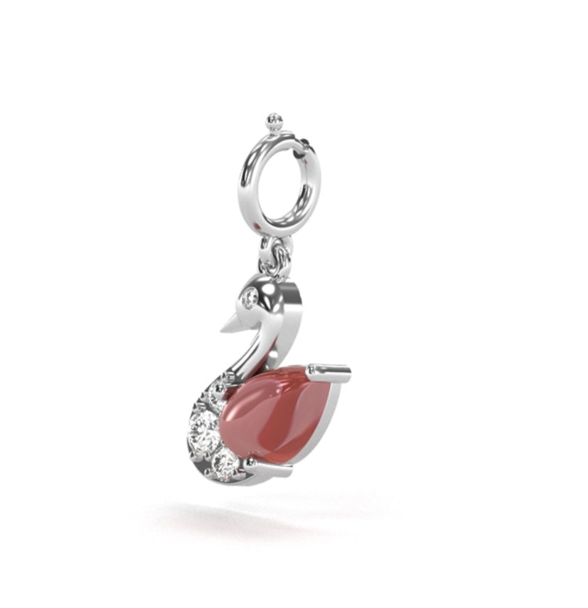 Majestic Diamond Swan Charm