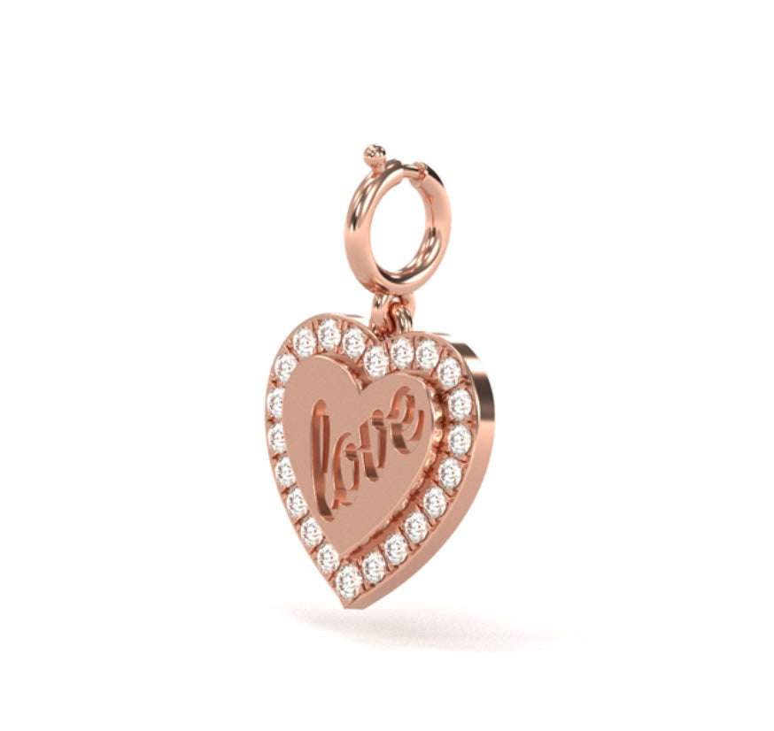 Love Heart Diamond Charm
