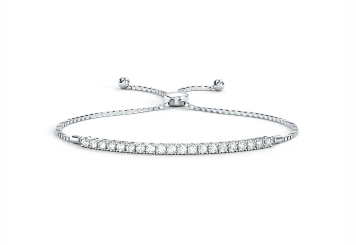 1.00Cts Diamond Minimal Bolo Bracelet