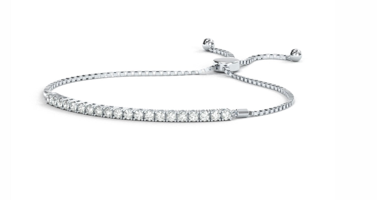 1.00Cts Diamond Minimal Bolo Bracelet