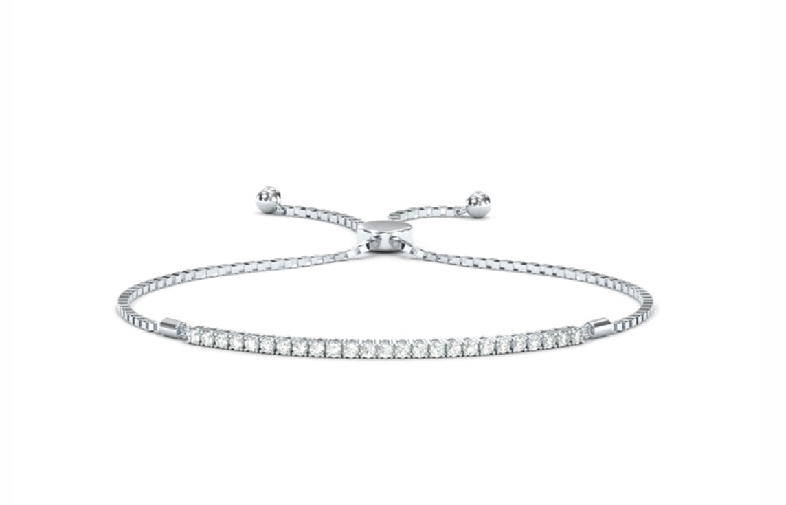 0.50Cts Diamond Tiny Bolo Tennis Bracelet