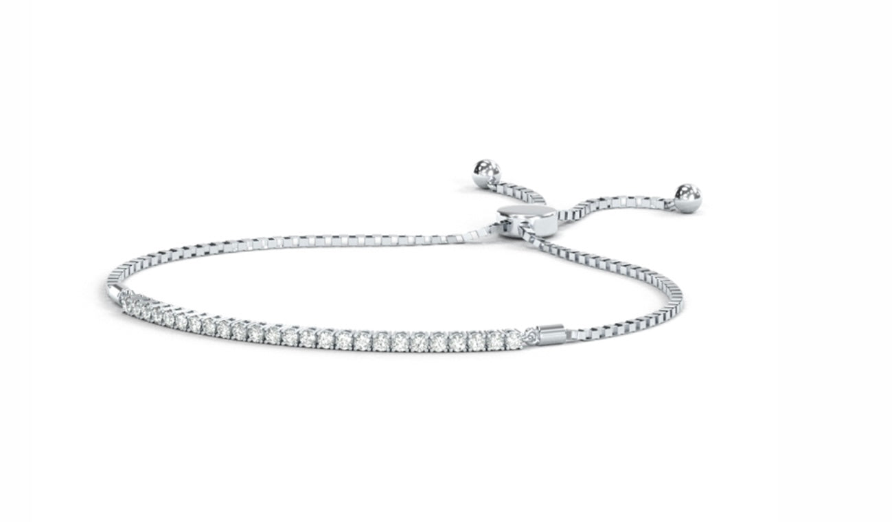 0.50Cts Diamond Tiny Bolo Tennis Bracelet
