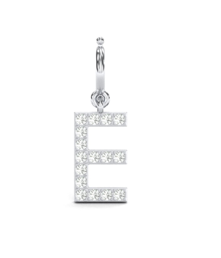8mm Diamond Initial Charm "E"