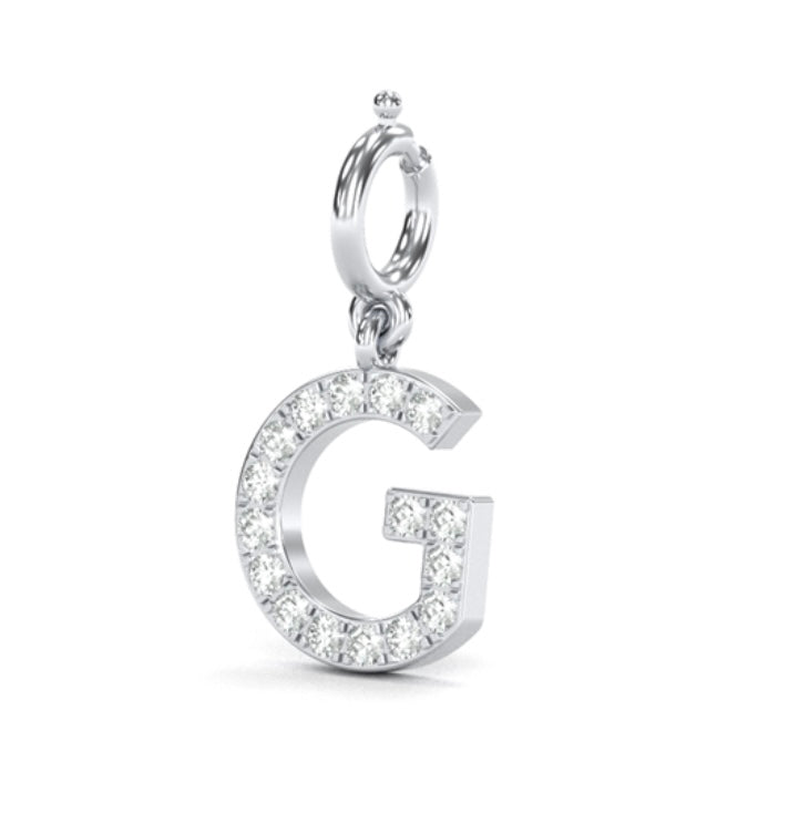 8mm Diamond Initial Charm "G"
