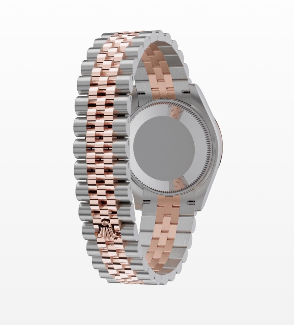 Rolex Date-Just 31mm Two Tone in Rose Gold with Silver Set Diamond Dial, 278271
