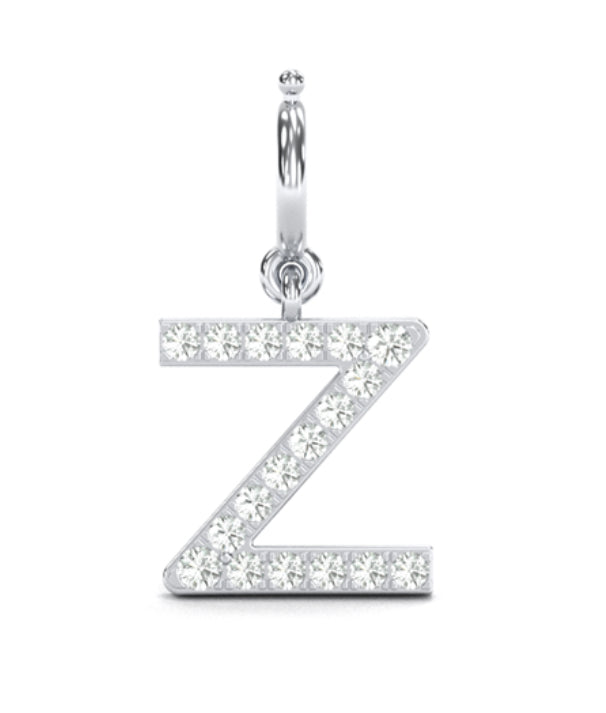 8Mm Diamond Initial Charms "Z"