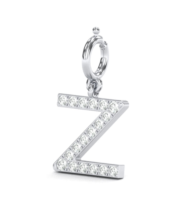 8Mm Diamond Initial Charms "Z"