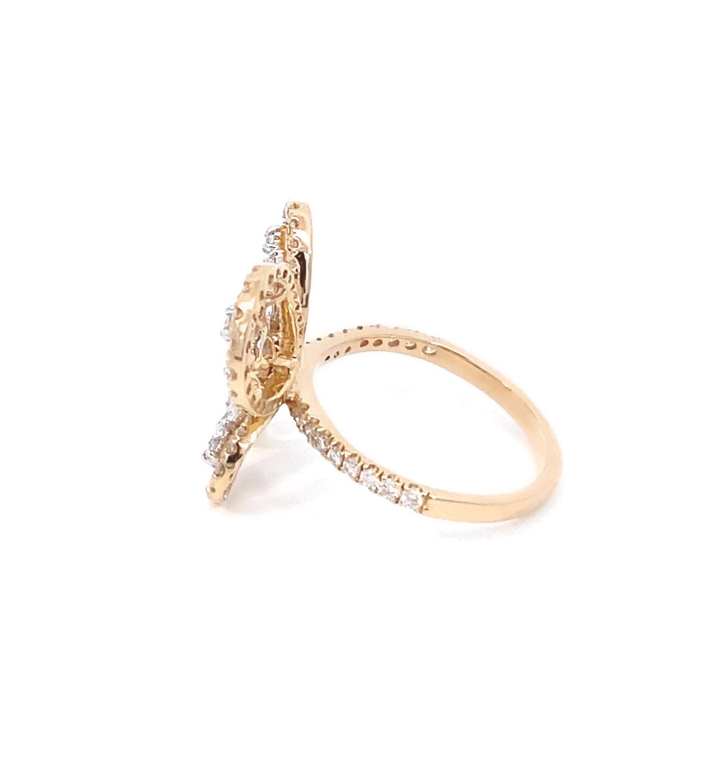 14K Yellow Gold Butterfly Diamond Ring