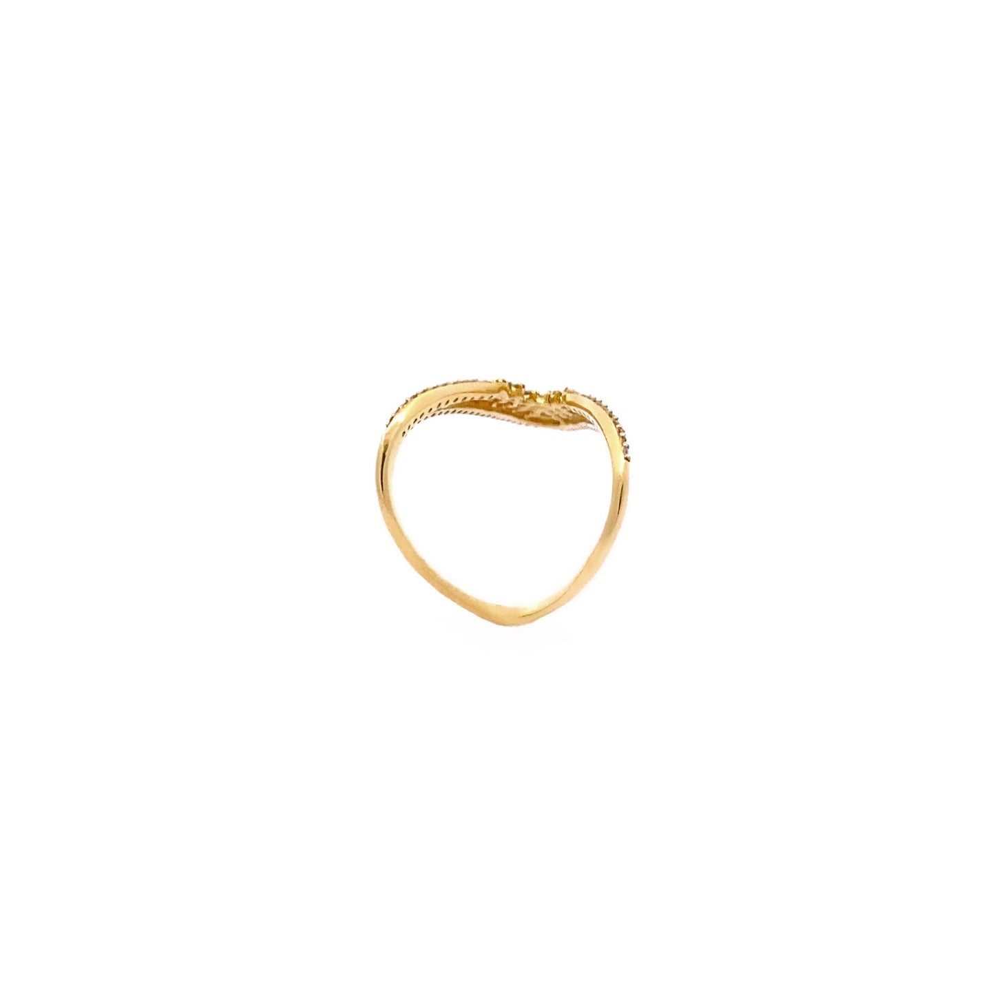 18K Yellow Gold Tsavorite and Diamond V Shape Ring