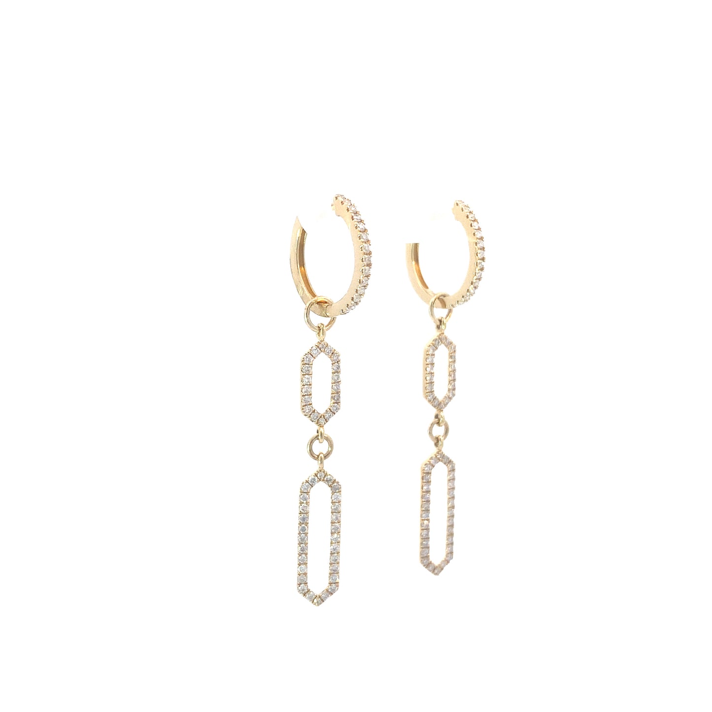 14K Yellow Gold Diamond Earring