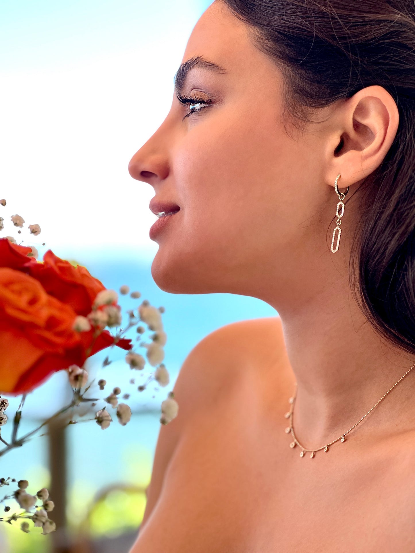 14K Yellow Gold Diamond Earring