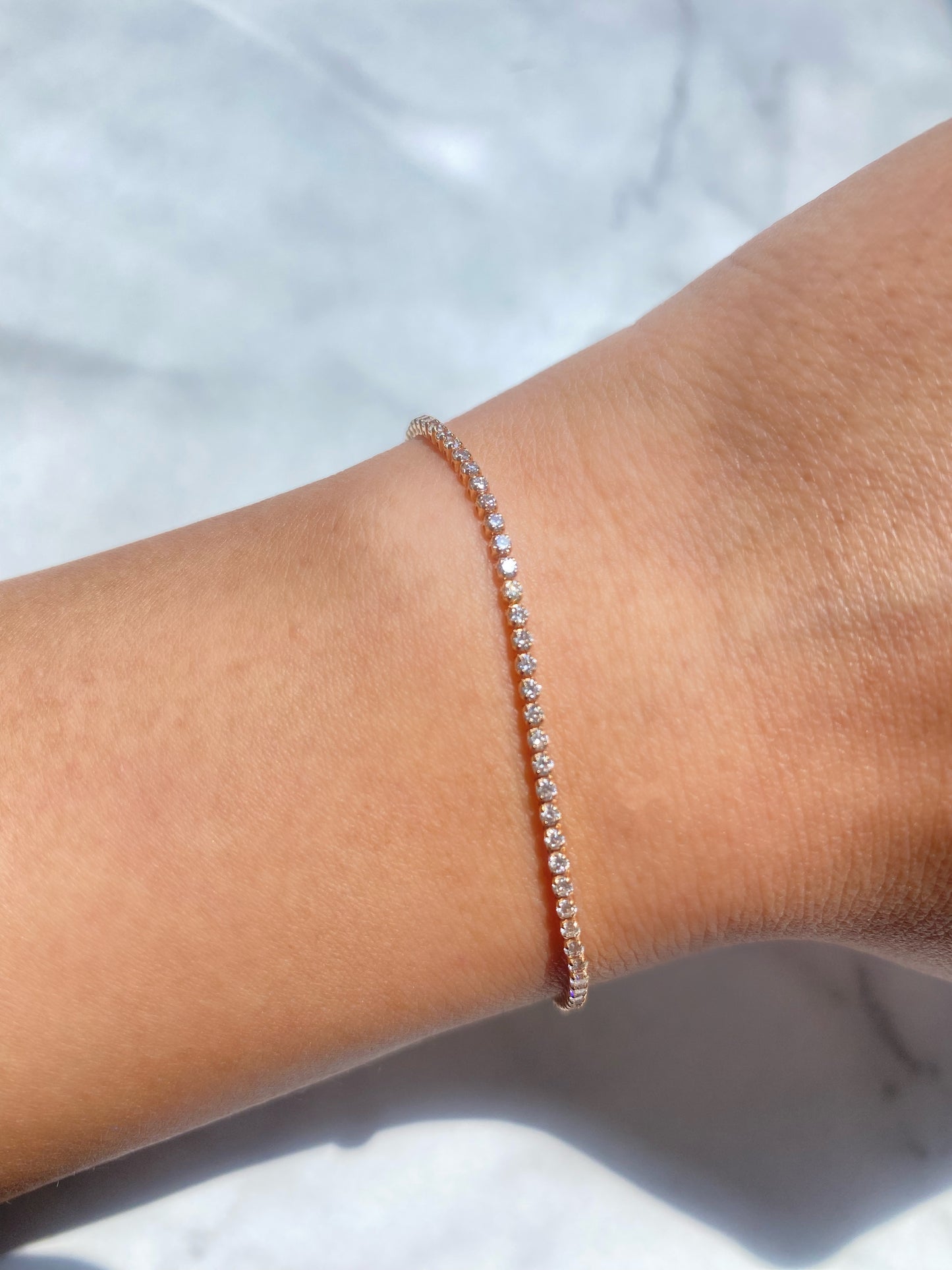 14K Rose Gold Diamond Tennis Bracelet