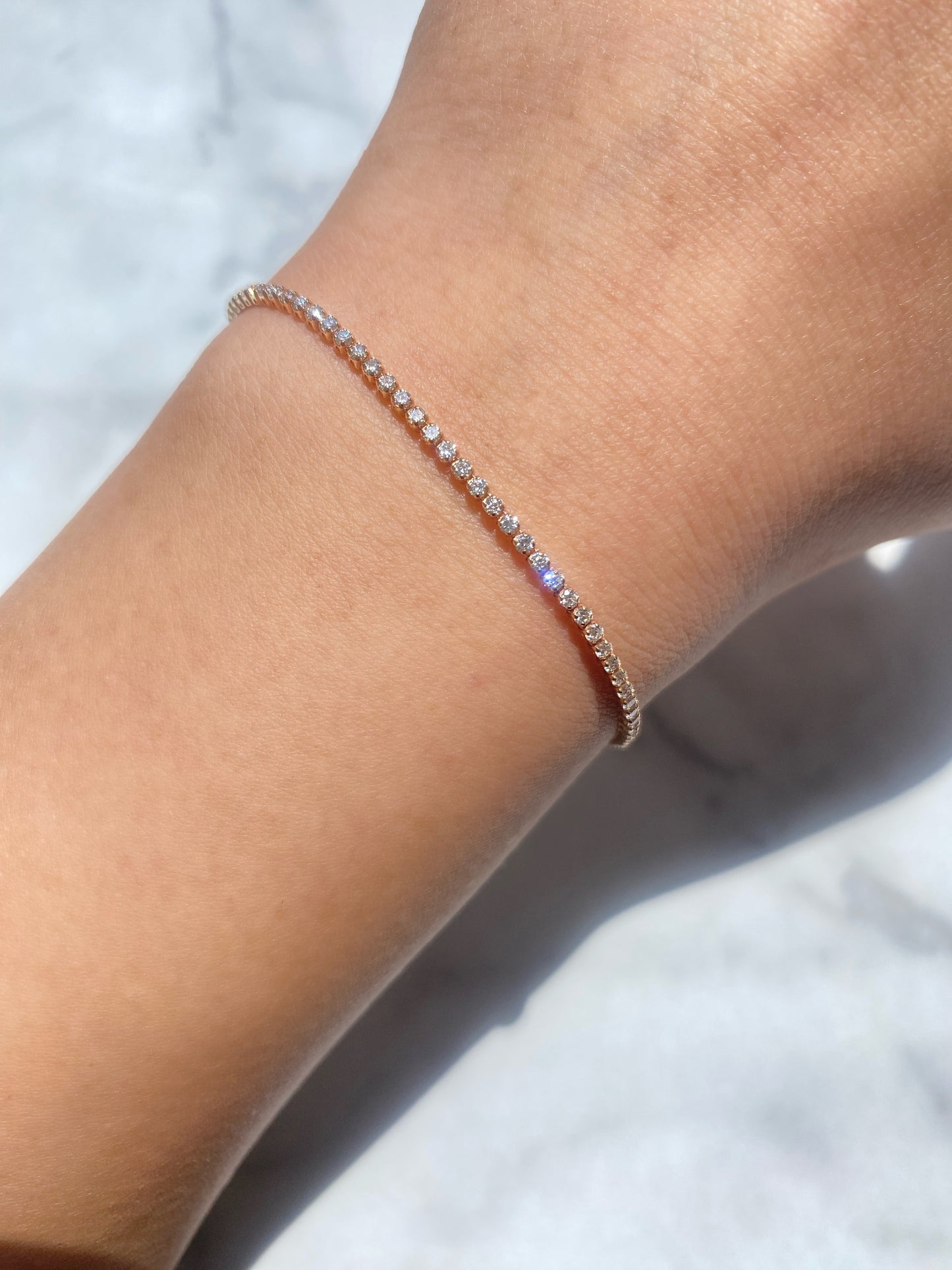14K Rose Gold Diamond Tennis Bracelet
