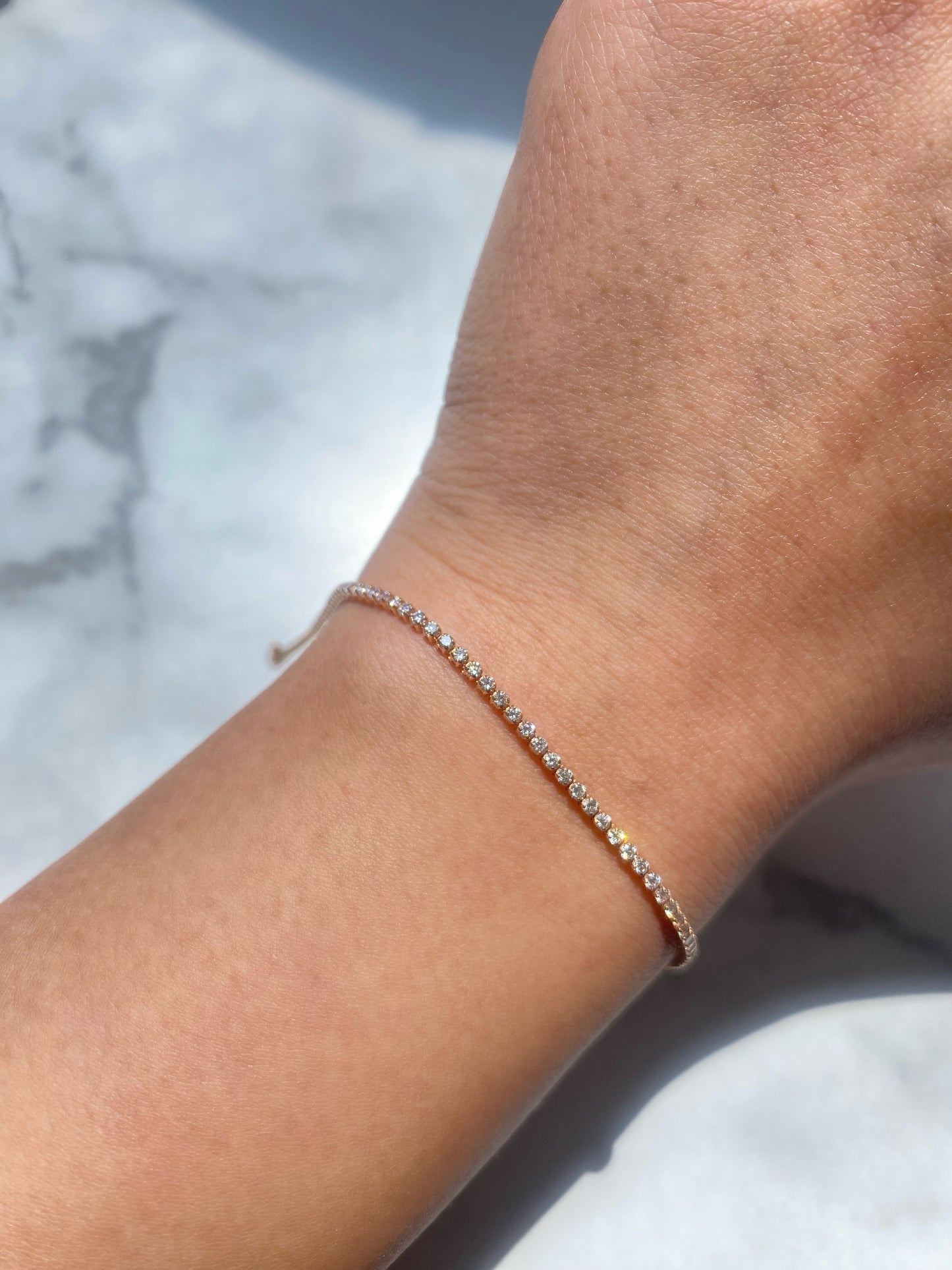14K Rose Gold Diamond Tennis Bracelet
