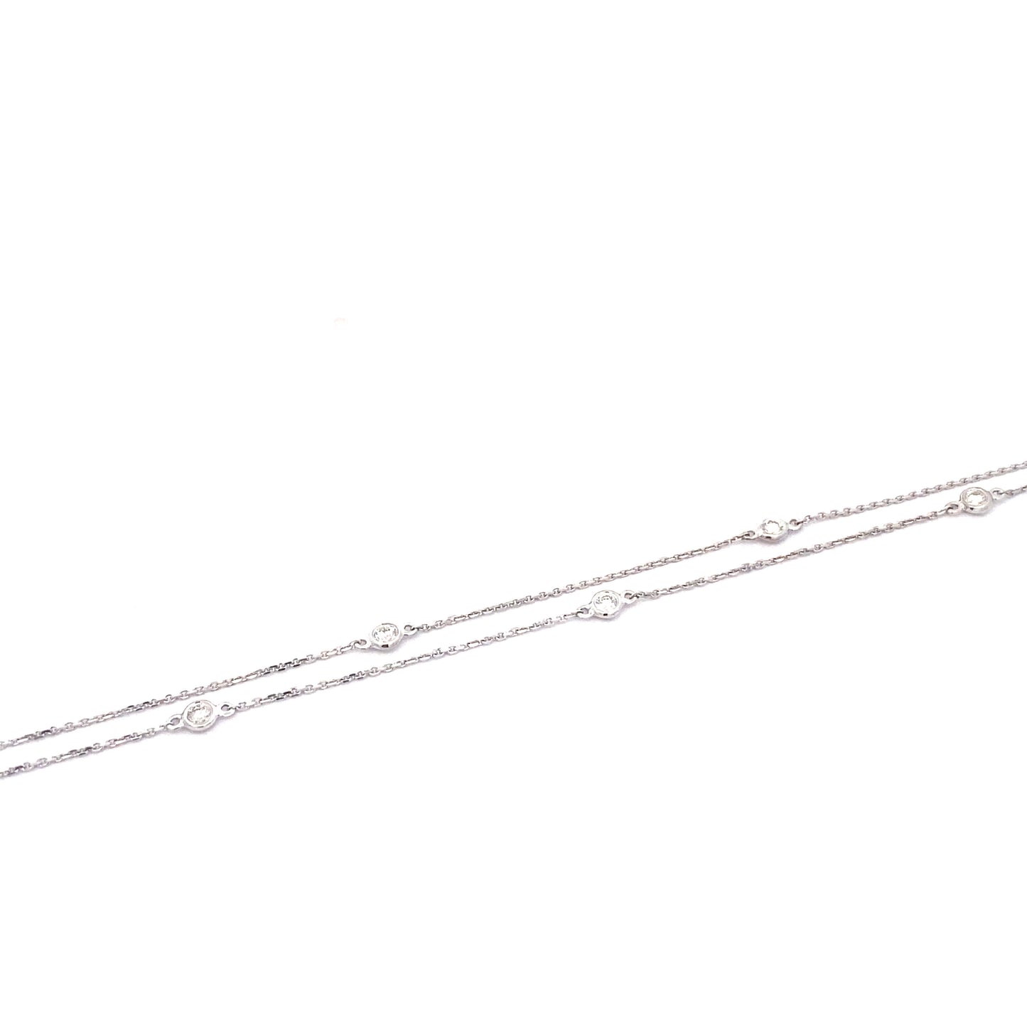 14K White Diamond by The Yard Bracelet