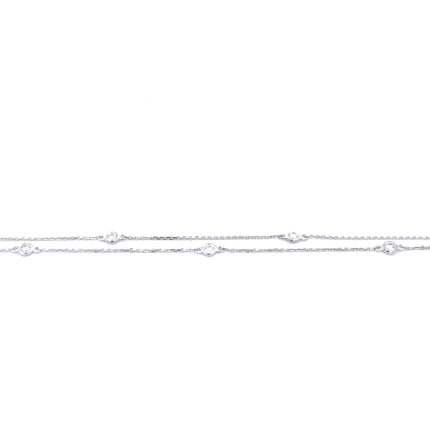 14K White Diamond by The Yard Bracelet