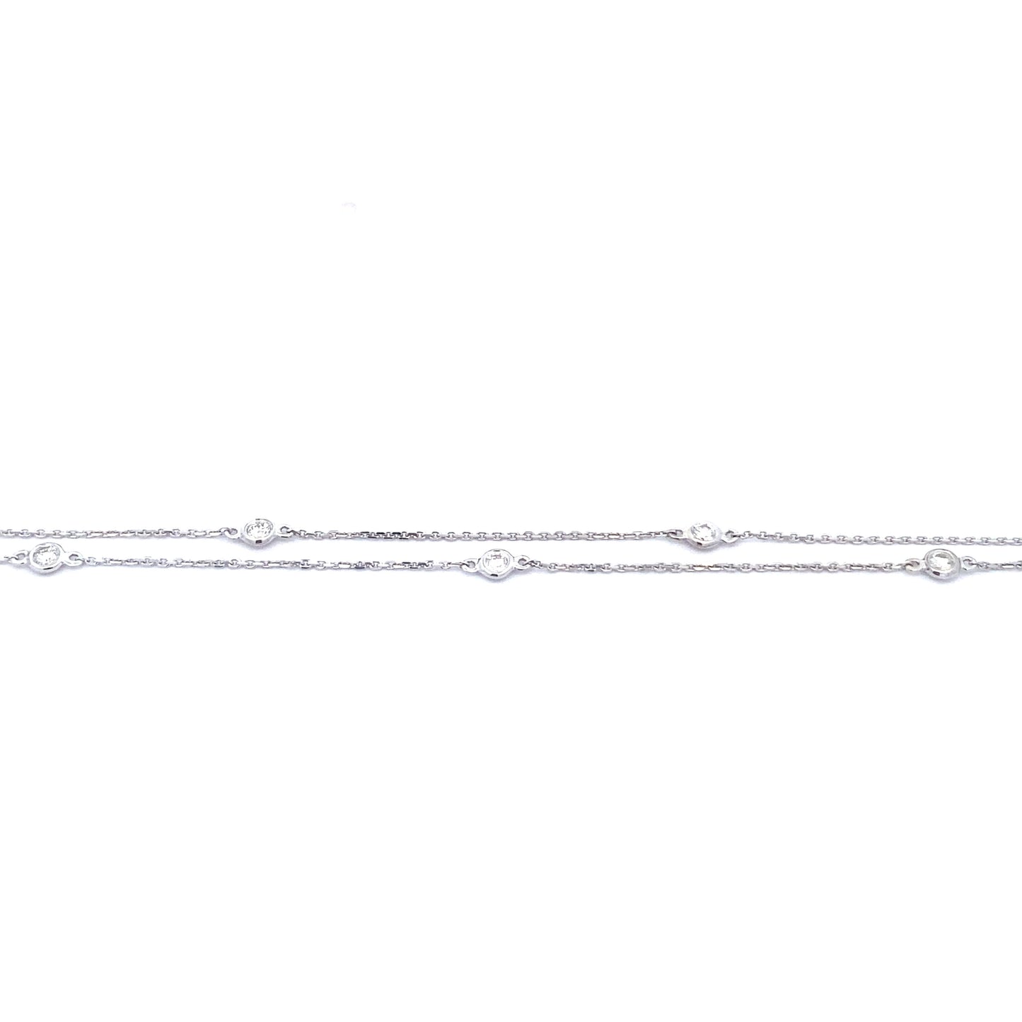 14K White Diamond by The Yard Bracelet