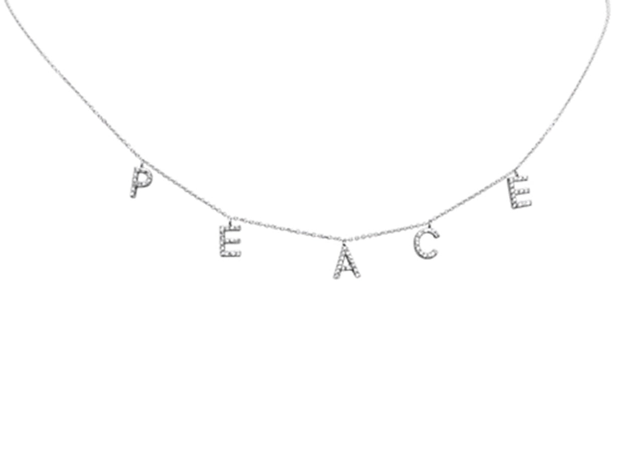 14K “Peace” Diamond Necklace