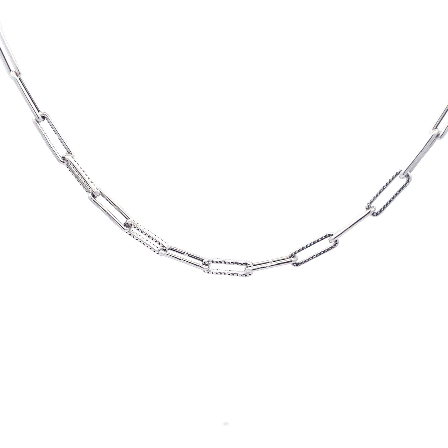 14K Gold Paperclip Diamond Necklace