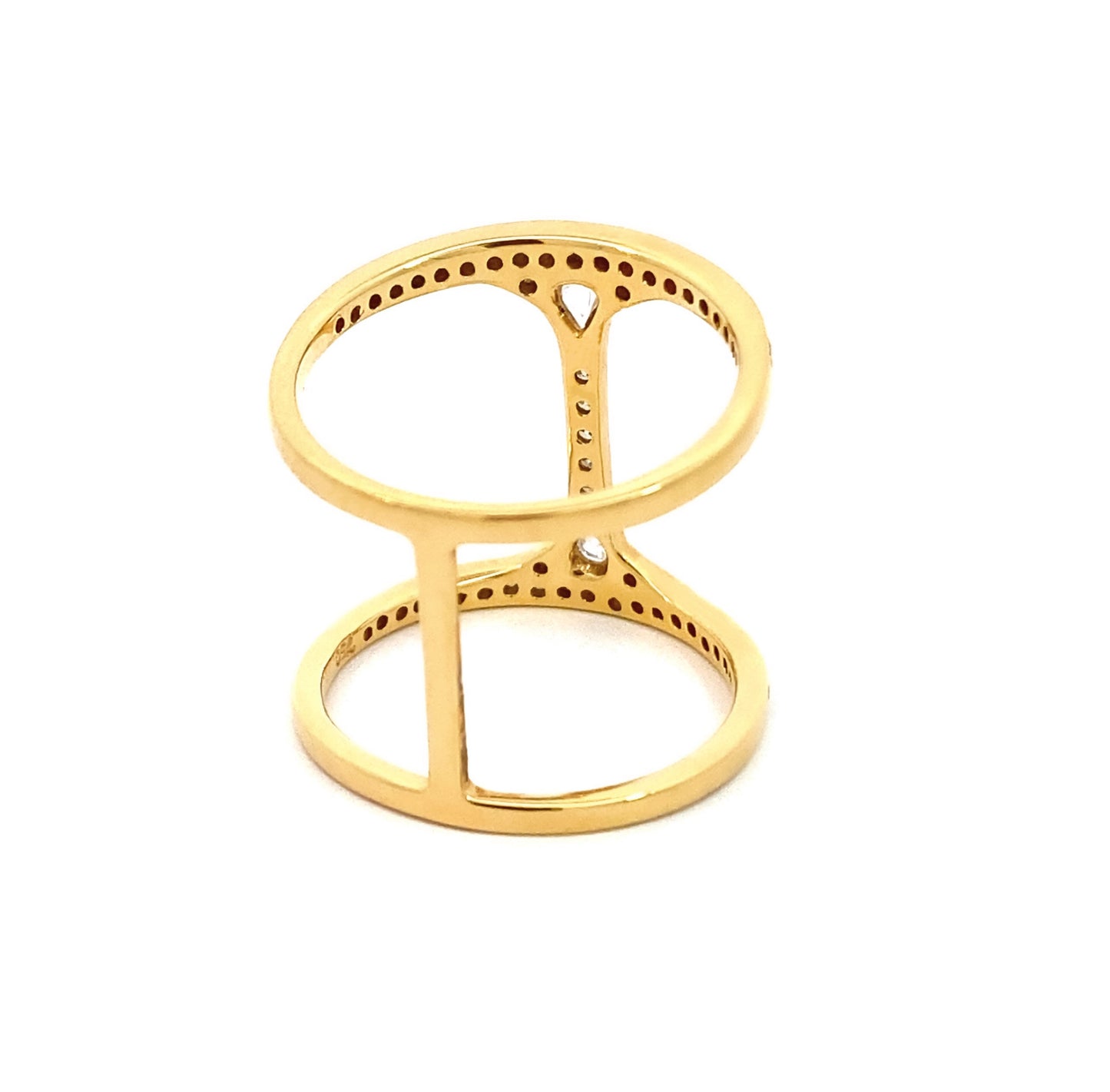 Trendy 18K Yellow Gold Diamond Ring