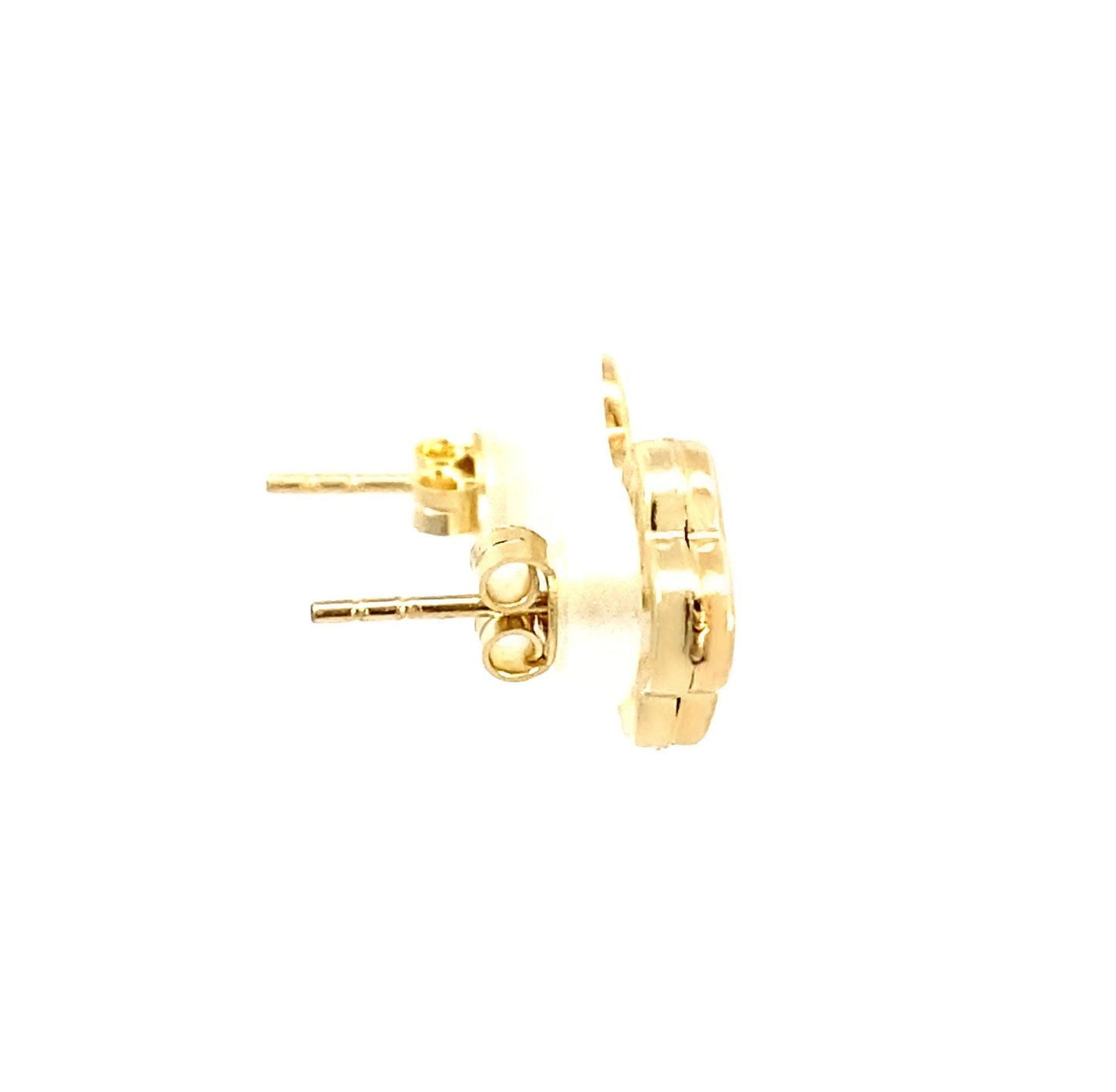 14K Solid Yellow Gold Clover Earrings, trendy clover earrings, white clover earrings, black clover earrings, trendy 14k clover earrings, birthday gift, Valentin’s day gift. Mother’s day gift.