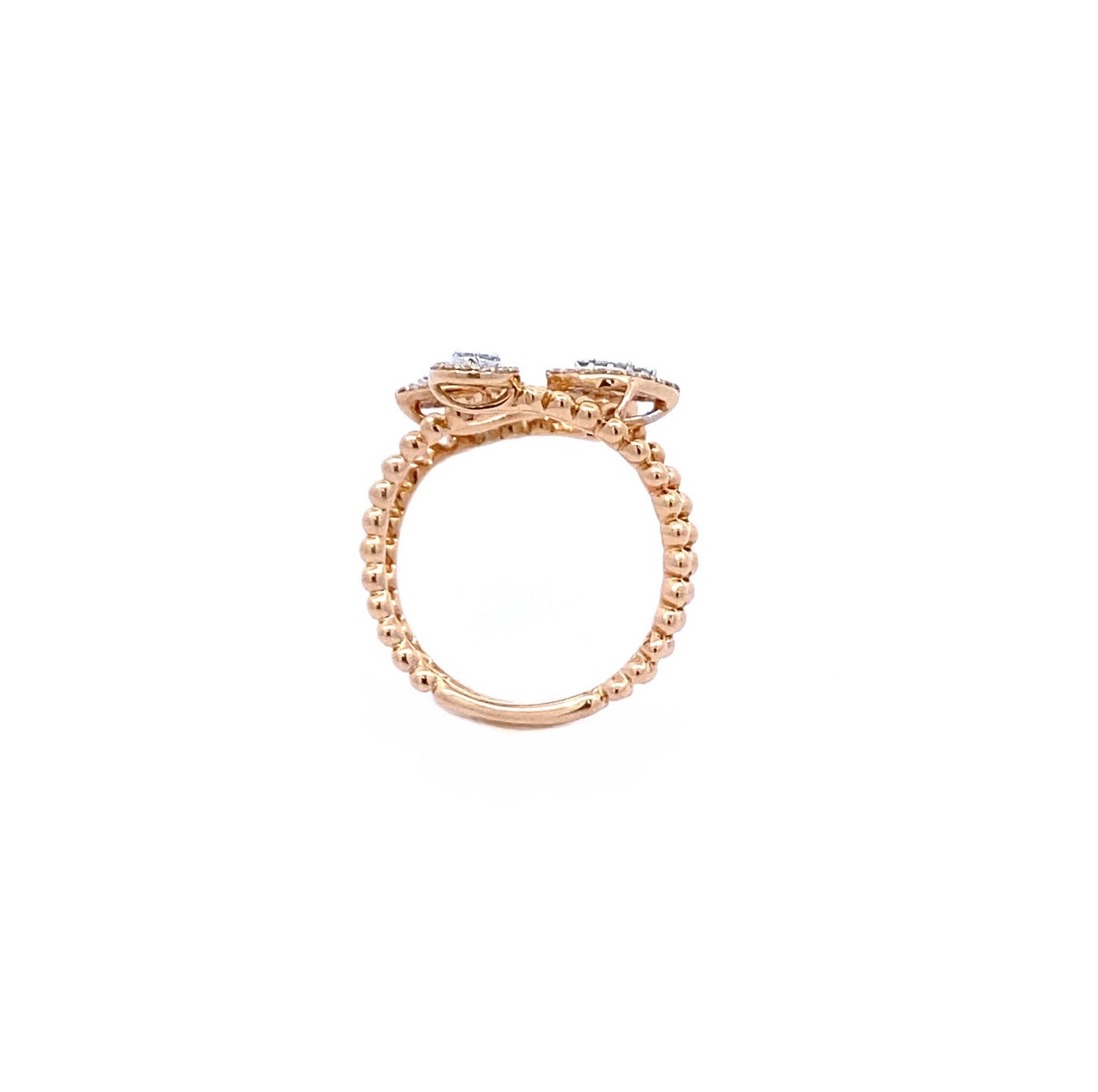 18K Rose Gold Diamond Multi Shape Layer Ring