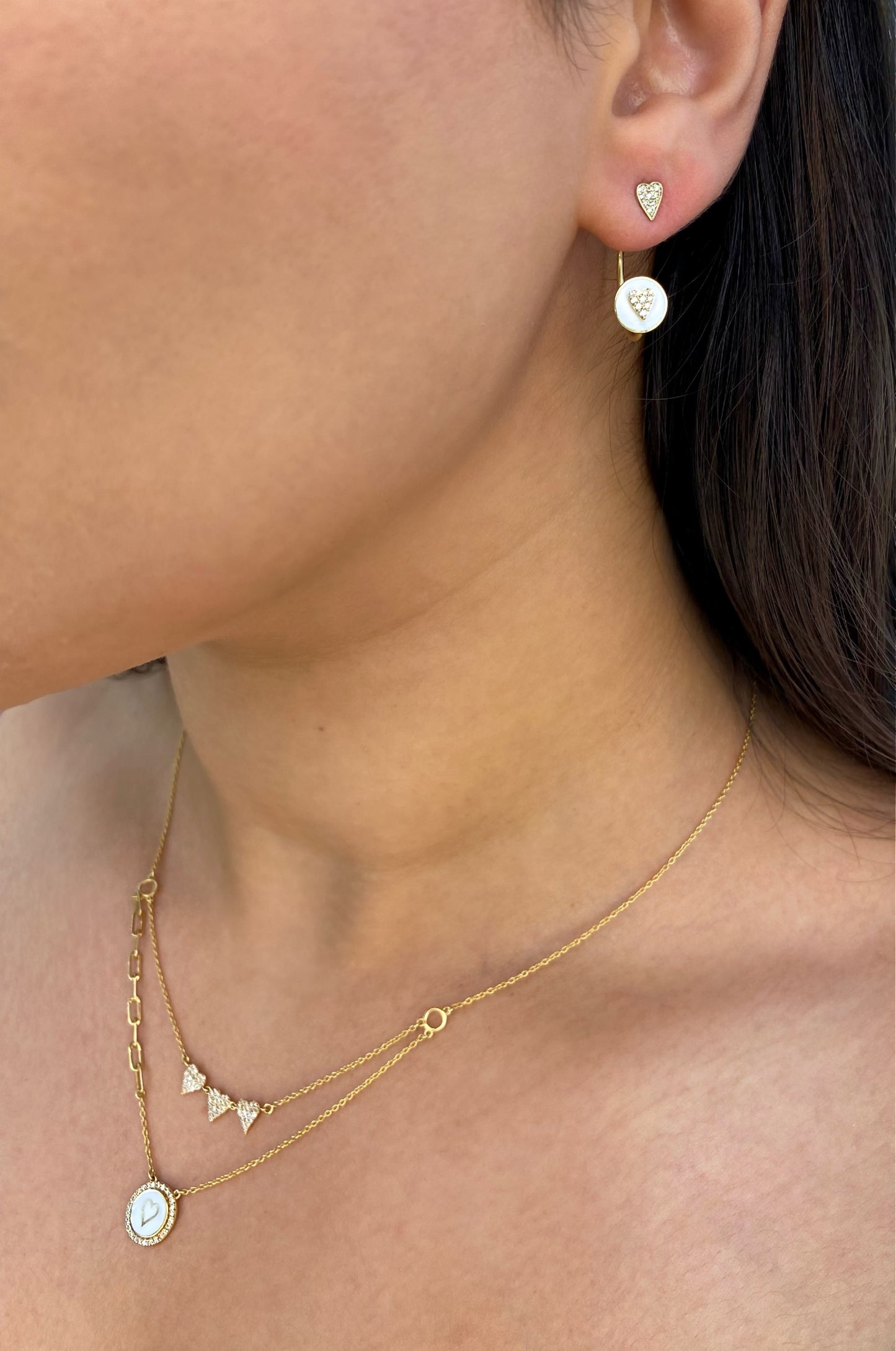 Delicate Joy of My Heart Double Layered Diamond Necklace