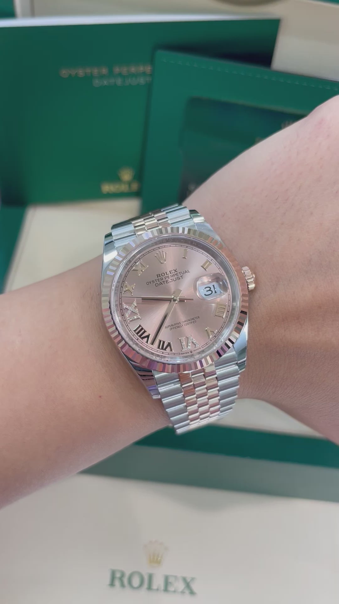 126231 Two Tone 18K Rose gold and Stainless Steel 36mm Rolex, Date Just Rolex, 36mm TT rose Rolex, Rolex Lover, Date just 36/ Rose Gold diamond dial/