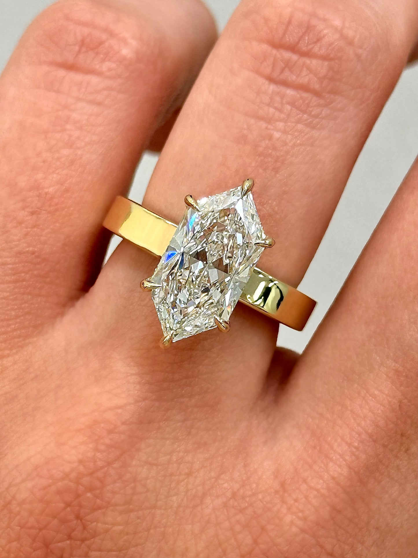 5.60CT Marquise Shape IGI Certified Lab-Grown Diamond with Initials on the Band Engagement Ring