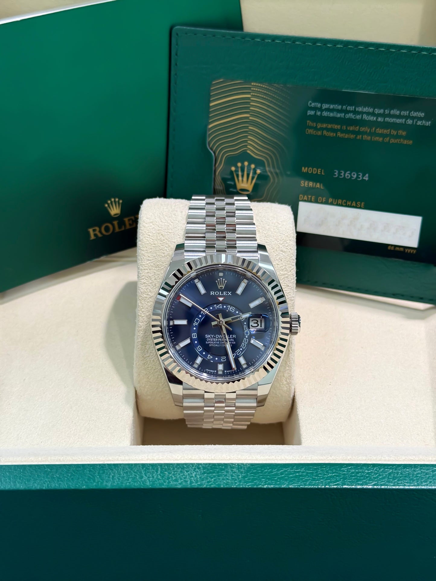 Rolex Sky-Dweller 336934 Blue Dial with Jubilee Band