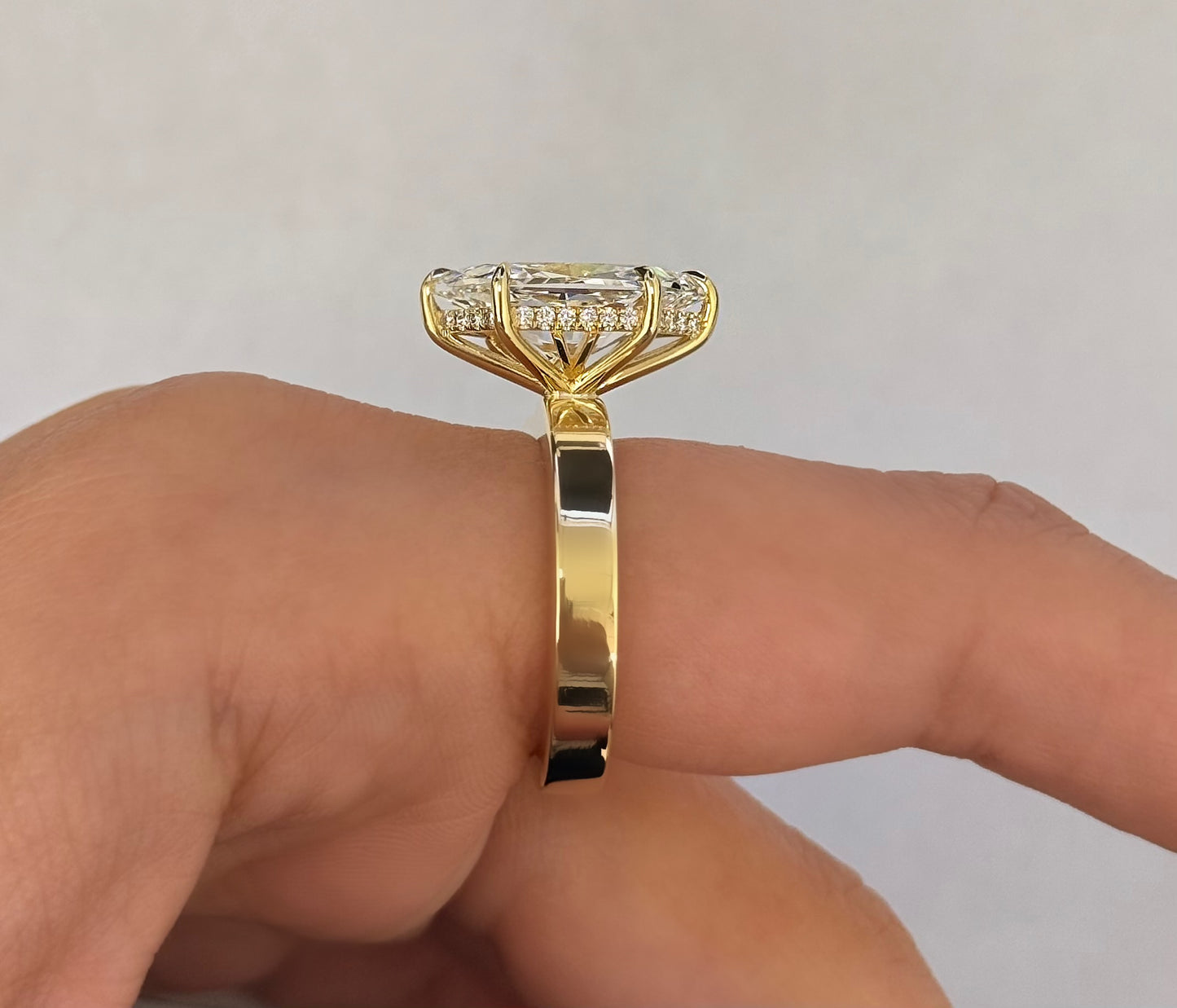 5.60CT Marquise Shape IGI Certified Lab-Grown Diamond with Initials on the Band Engagement Ring