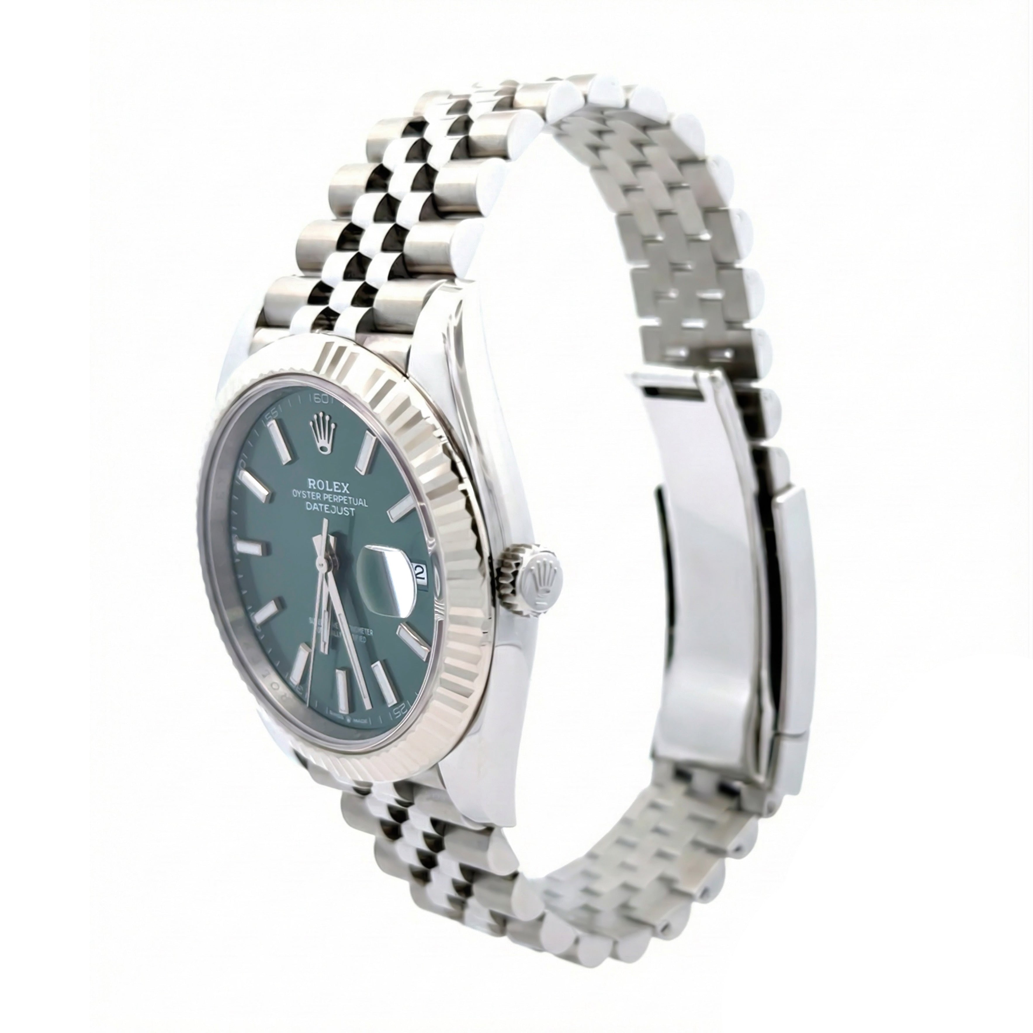 Rolex Datejust 41mm 126334 Mint Green Index with Stainless Steel