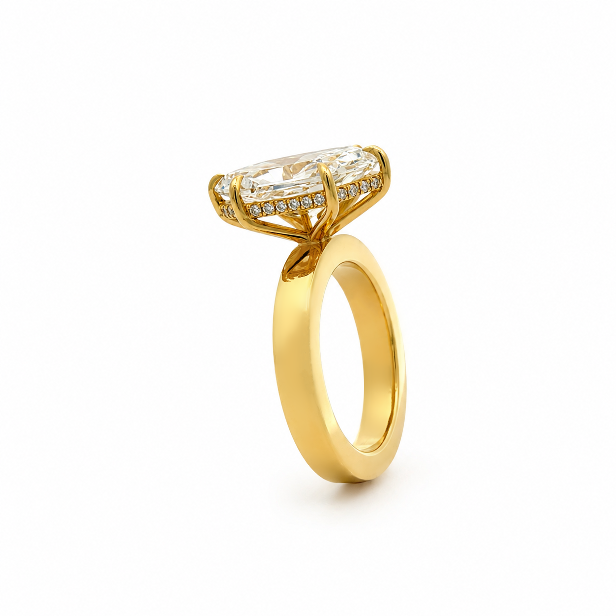 5.60CT Marquise Shape IGI Certified Lab-Grown Diamond with Initials on the Band Engagement Ring