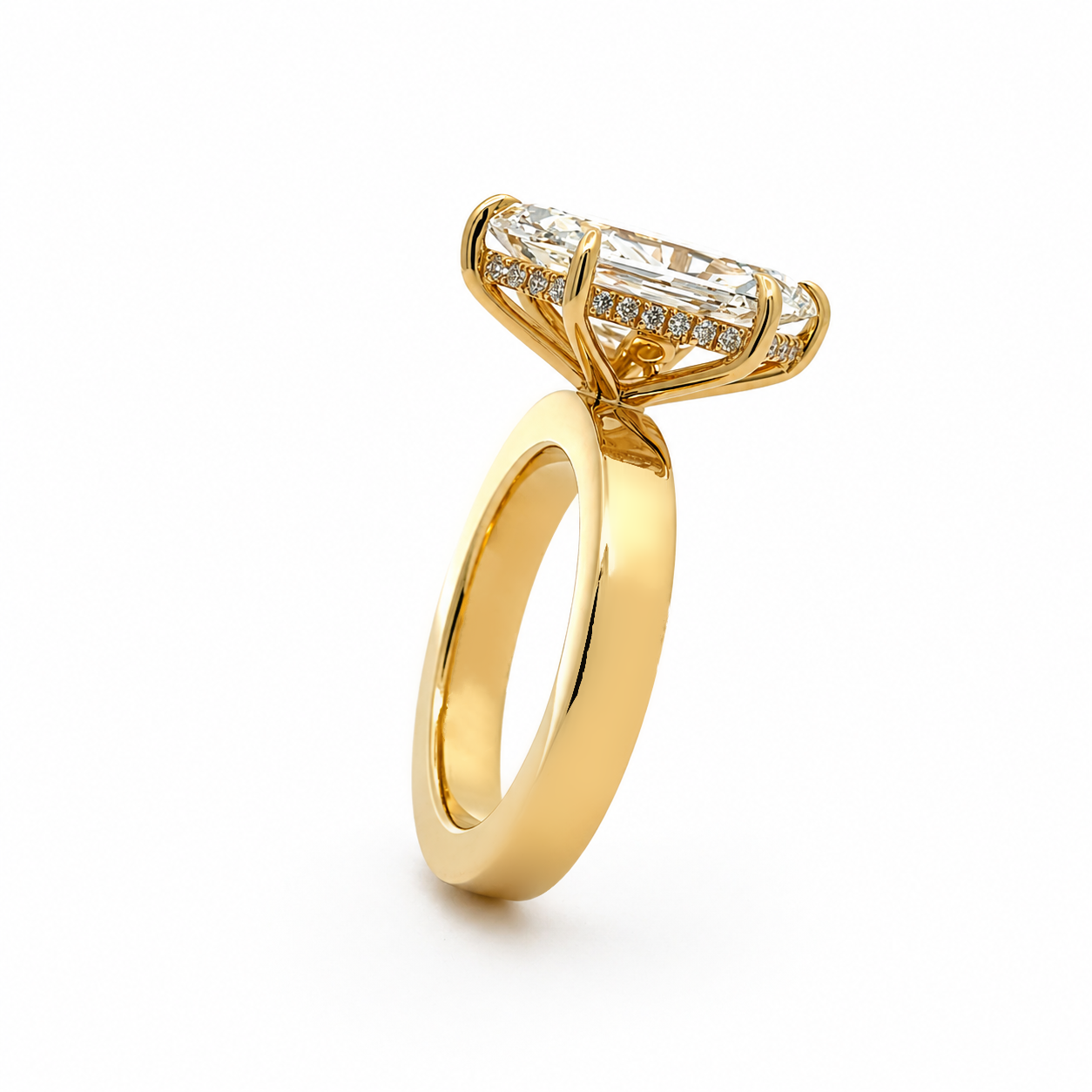 5.60CT Marquise Shape IGI Certified Lab-Grown Diamond with Initials on the Band Engagement Ring