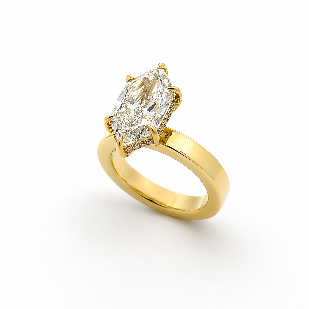 5.60CT Marquise Shape IGI Certified Lab-Grown Diamond with Initials on the Band Engagement Ring