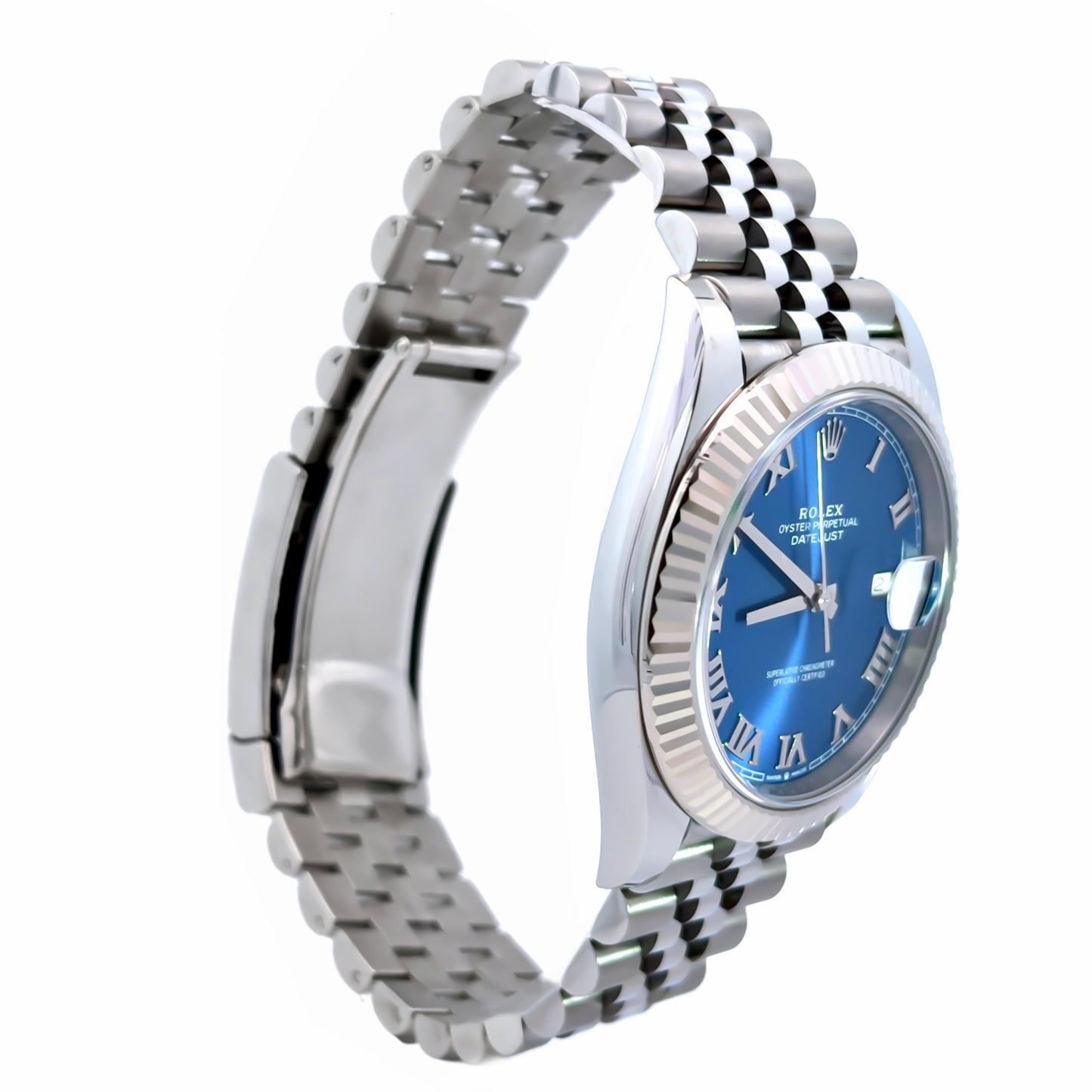 Rolex Date Just 41mm 126334 Blue Roman Numeral Dial with Stainless Steel Jubilee Band New, DATE just 2, date just II